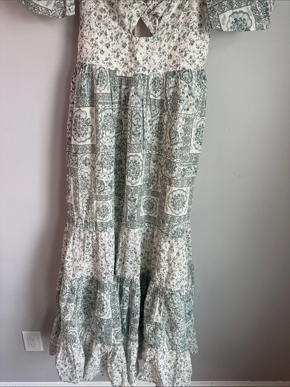 NEW Abercrombie & Fitch Green Floral Patchwork Maxi Dress MP